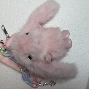 Stuffed Pink Bunny Bag/purse Charm
